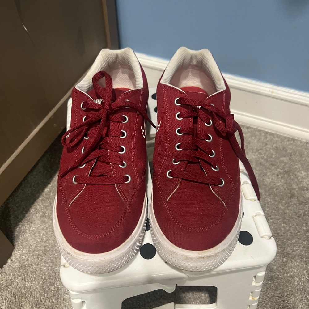 Nike Maroon and White Sneakers